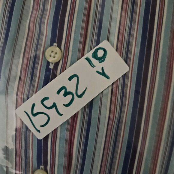 Vintage Polo Ralph Lauren Shirt Mens Sz 17.5 32 33 Striped Regent Custom Fit - Picture 11 of 11